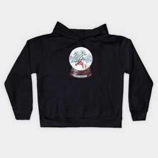 Snow globe Winter house with "Happy Holidays" Kids Hoodie